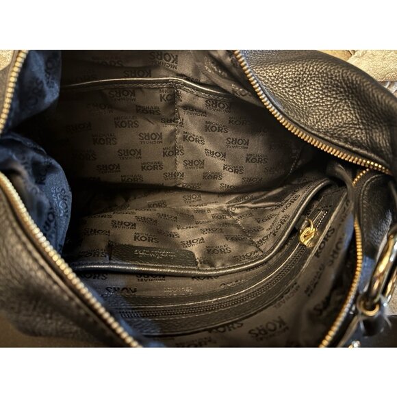 Michael Kors Fulton Leather Hobo Shoulder Bag Pebbled Black - Picture 7 of 9